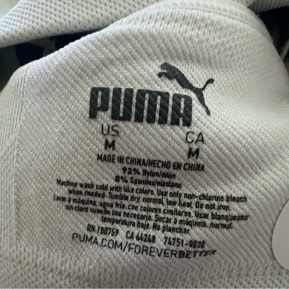 NEW Puma Women's White Sports Bra Yoga Gym Running Activewear Workout Fitness - Picture 4 of 4